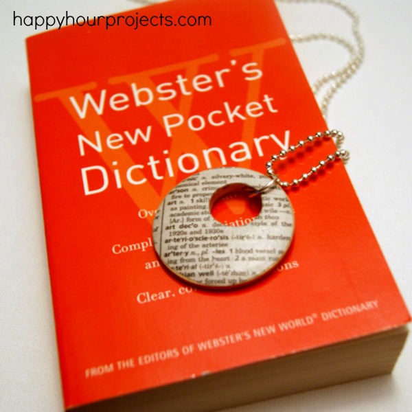 Mod Podge Dictionary Necklace