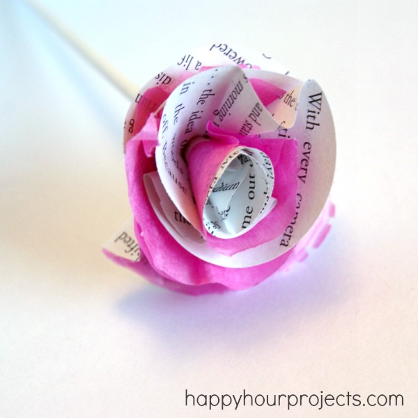 Book Page & Tissue Flowers