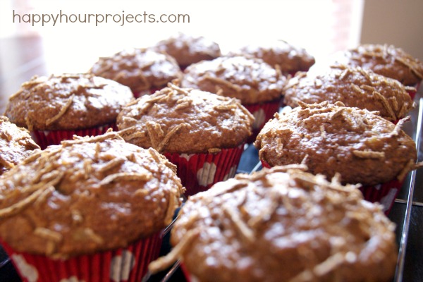 Pineapple Raisin Bran Muffins at happyhourprojects.com