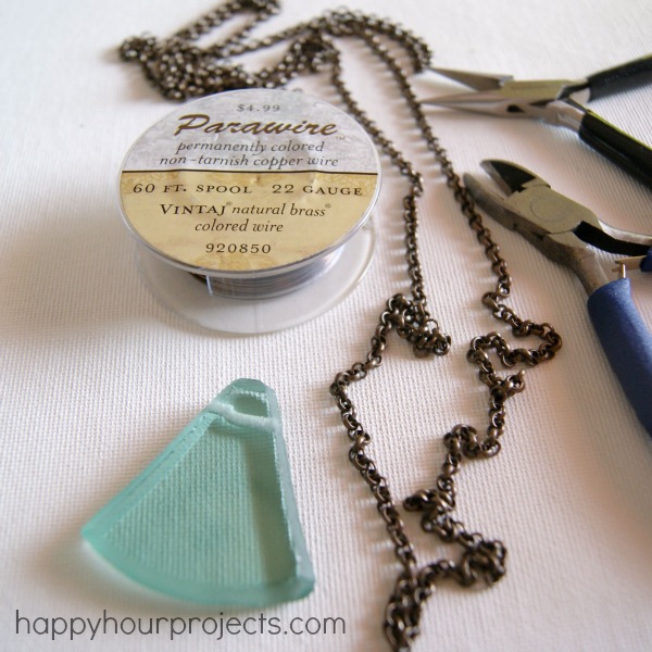 Recycled Glass Necklace at www.happyhourprojects.com