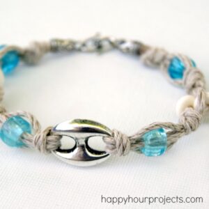 Knotted Hemp Bracelet at www.happyhourprojects.com