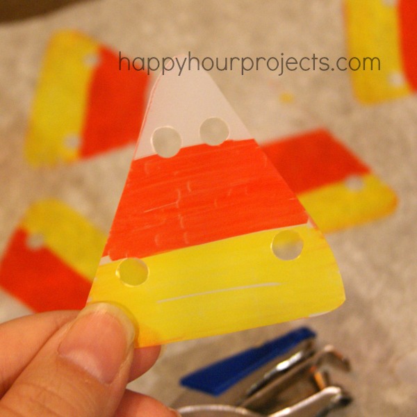 Candy Corn Shrink Plastic Bracelet at www.happyhourprojects.com