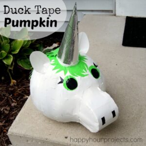 Duck Tape Pumpkin Unicorn at www.happyhourprojects.com