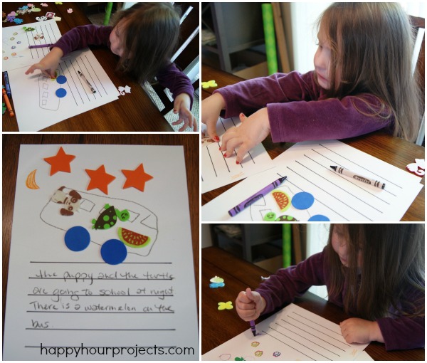 Sticker Stories with PomTree Kids at www.happyhourprojects.com