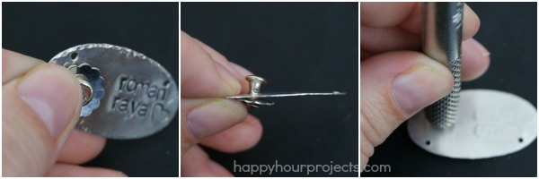 Hand Stamped and Riveted Mother and Child Mommy Necklace at www.happyhourprojects.com