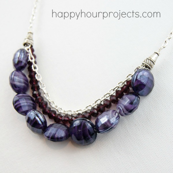 Multi-Strand Beaded Statement Necklace at www.happyhourprojects.com