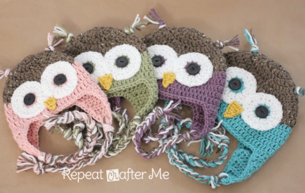 Crocheted Owl Hat