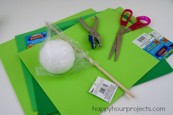 Simple Foam Stacker Christmas Tree at www.happyhourprojects.com