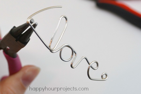 Easy Wire "Love" Necklace at www.happyhourprojects.com