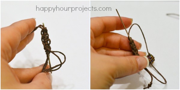 Macrame Slider Beaded Bracelet at www.happyhourprojects.com