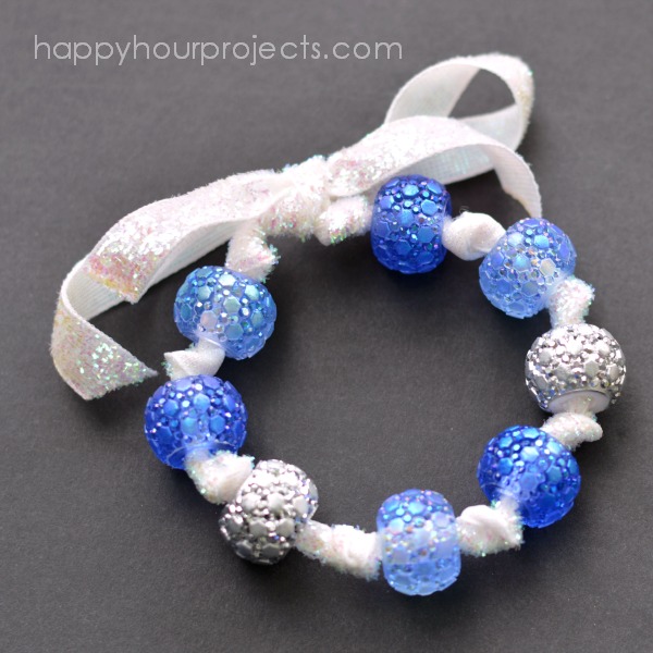 Easy Ribbon & Bead Bracelets at www.happyhourprojects.com