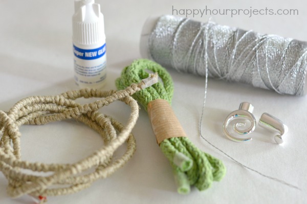 Spiral Clasp Wrapped Cord Bracelet at www.happyhourprojects.com