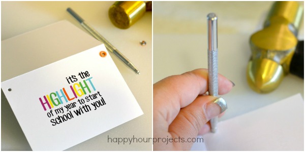 Back to School Sharpie Highlighter Teacher Gift at www.happyhourprojects.com
