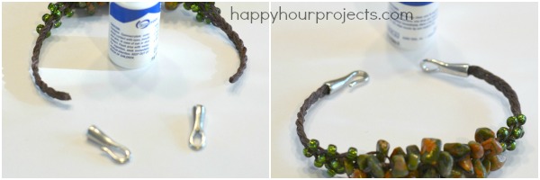 Cluster Stone Chip Woven Bracelet Tutorial at www.happyhourprojects.com
