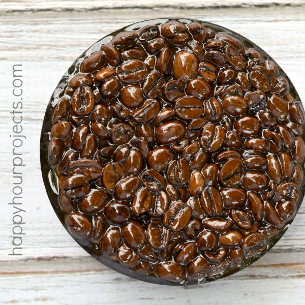 DIY Coffee Bean Resin Trivet at www.happyhourprojects.com