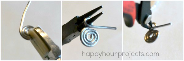 Hammered Wire Spiral Earrings at www.happyhourprojects.com