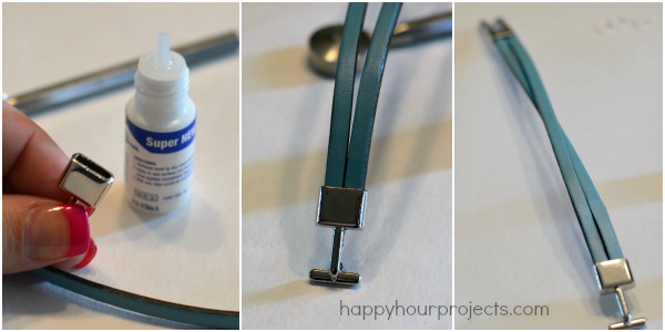 Leather Charm Bracelet at www.happyhourprojects.com