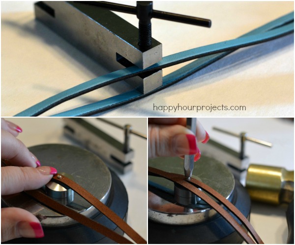 Leather Charm Bracelet at www.happyhourprojects.com