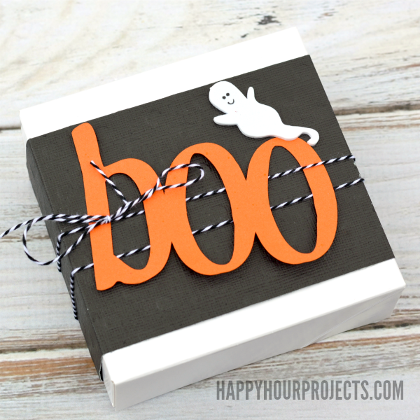 Easy Boo Boxes for Halloween with Free Silhouette Cut File at www.happyhourprojects.com