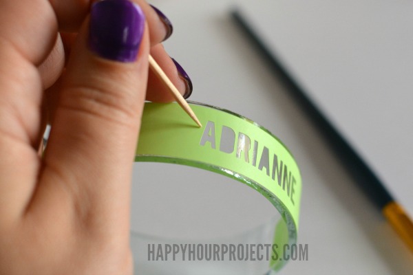 Etched Glass Bangles from Recycled Wine Bottles at www.happyhourprojects.com