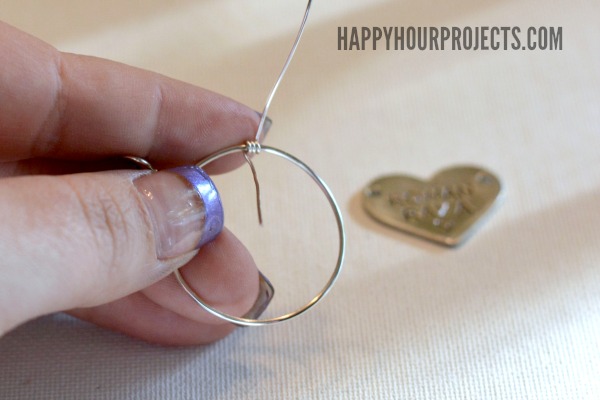 Wire Wrapped Heart Stamped Pendant at www.happyhourprojects.com