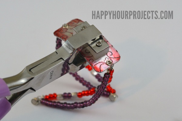 Embossed Beaded Bracelet at www.happyhourprojects.com