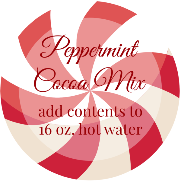 Homemade Peppermint Hot Cocoa in Miniature Mason Jars (Free Printable Tag) at www.happyhourprojects.com