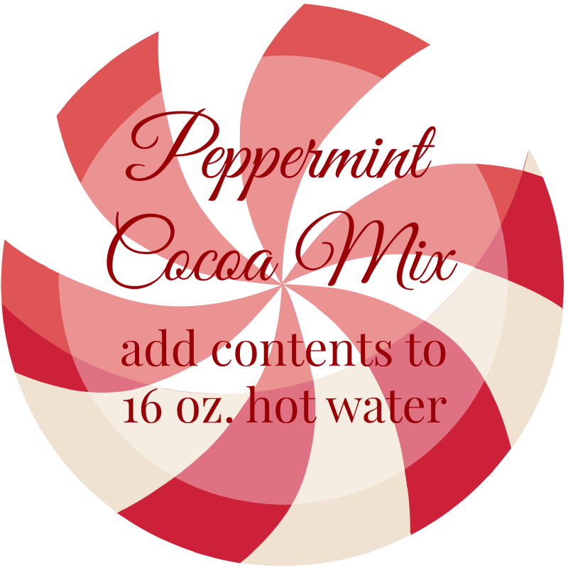 Homemade Peppermint Hot Cocoa Mix in Mini Mason Jars - Free Printable ...