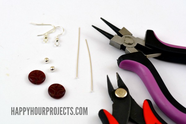 Easy Beaded Dangle Earrings with Prayer Beads at www.happyhourprojects.com
