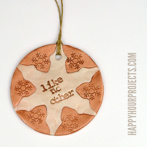 Clay Snowflake Ornament at www.happyhourprojects.com