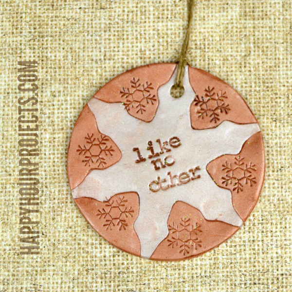 Clay Snowflake Ornament at www.happyhourprojects.com