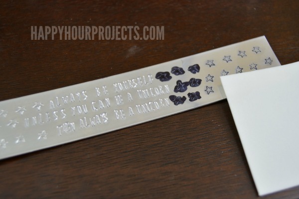 Always Be A Unicorn Stamped Cuff Bracelet at www.happyhourprojects.com