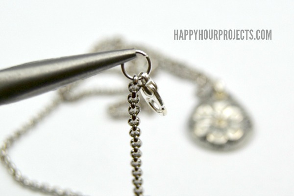 Stamped and Riveted Floral Necklace at www.happyhourprojects.com