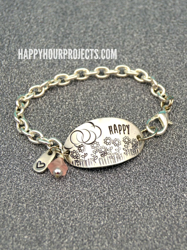 Floral Scene Stamped Bracelet at www.happyhourprojects.com