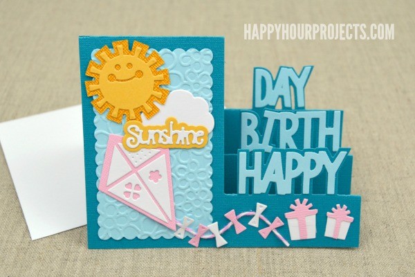 CardMaker & Sizzix Blog Hop! Hello, Sunshine Birthday Card at www.happyhourprojects.com