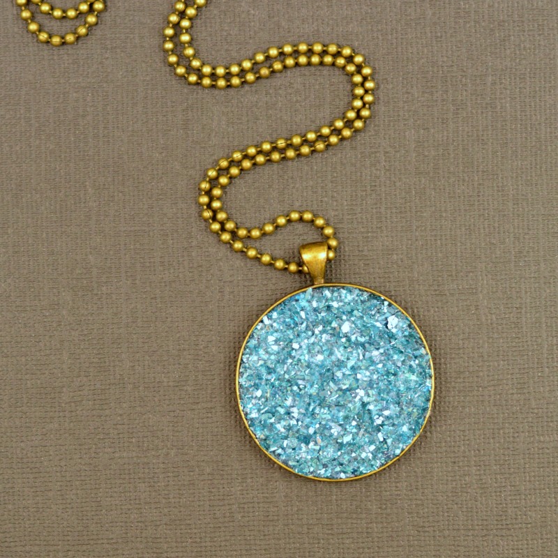 Faux Druzy Necklace at www.happyhourprojects.com