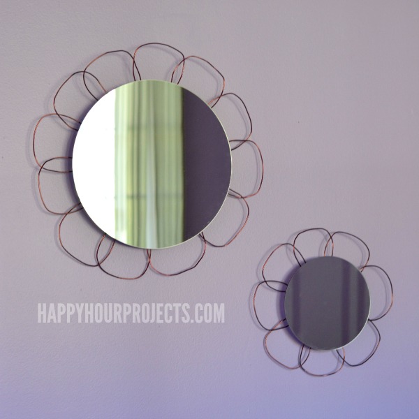 Easy Floral Mirrors at www.happyhourprojects.com #MakeItFunCrafts