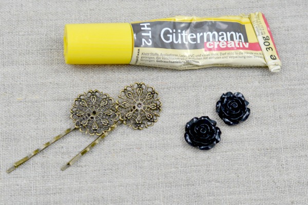 Easy Gothic-Inspired Hair Pins at www.happyhourprojects.com