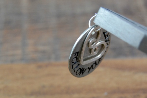 Follow Your Heart Hand Stamped Necklace | Stamping Round Blanks at www.happyhourprojects.com