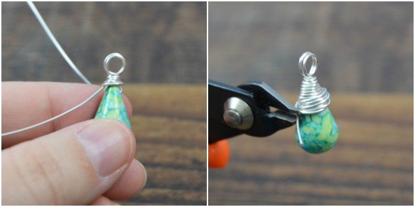 Learn to Make a Wire Wrapped Bead Pendant at www.happyhourprojects.com