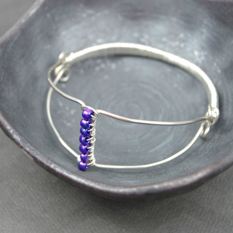 Wire Wrapped Bangle at happyhourprojects.com