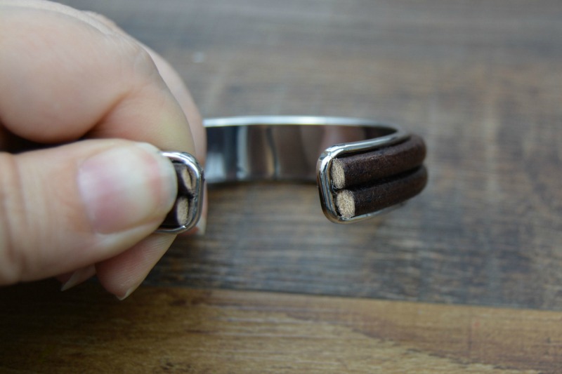 3-Minute DIY Leather Bracelet Cuff at happyhourprojects.com