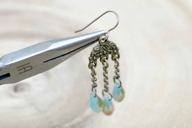Brass + Crystal Teardrop DIY Earrings | happyhourprojects.com