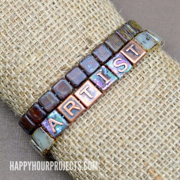 Copper & Glass Artist Bracelet Tutorial | happyhourprojects.com