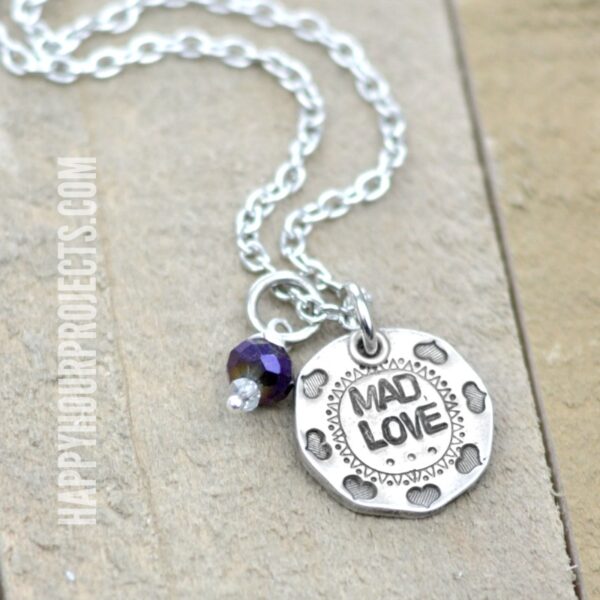 Mad Love Hand Stamped Necklace at happyhourprojects.com