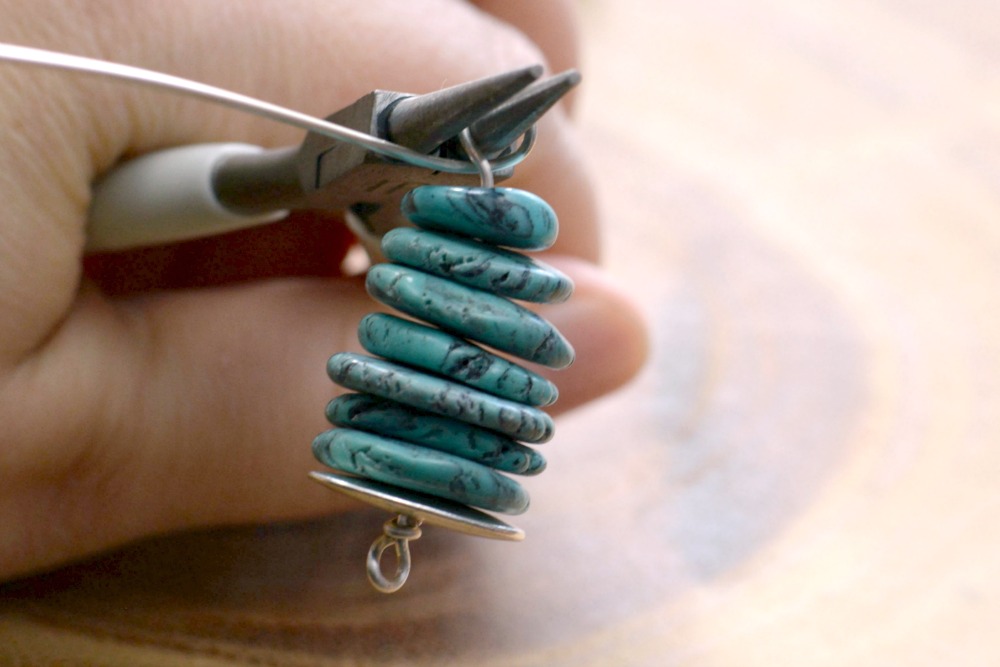 Stacked Stone + Pewter Pendant at happyhourprojects.com