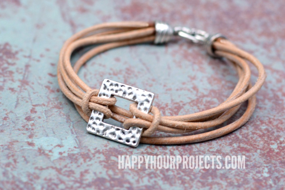 Layers of Leather | Multi-Strand Leather + Pewter Bracelet at happyhourprojects.com