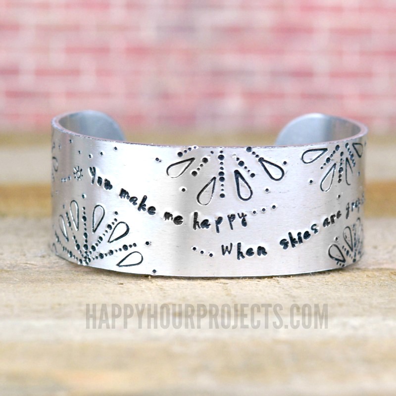 Hand Stamped Jewelry | The Sunshine Cuff at happyhourprojects.com