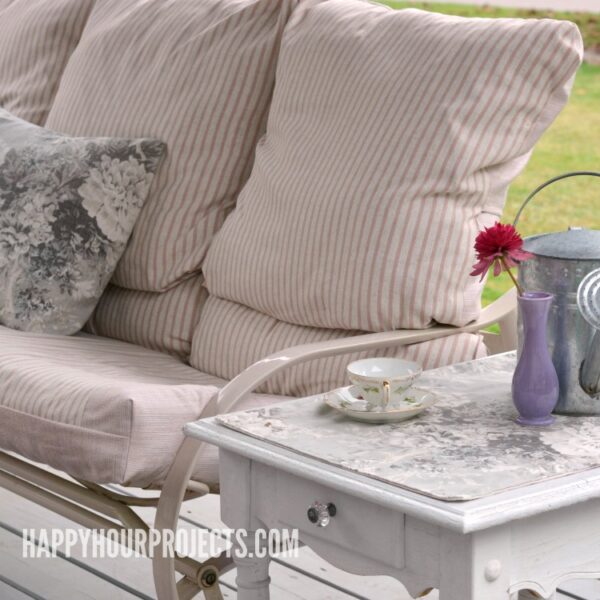 Favorite Spaces | A Waverly Fabric Deck Makeover at happyhourprojects.com