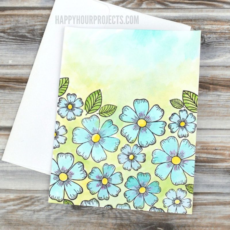 DIY Greeting Cards at happyhourprojects.com | Watercoloring can be as easy as using a coloring book! Make these sweet and simple watercolor DIY greeting cards for birthdays, thank yous, or any occasion!